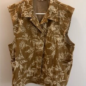 Floral Brown Sleeveless vest